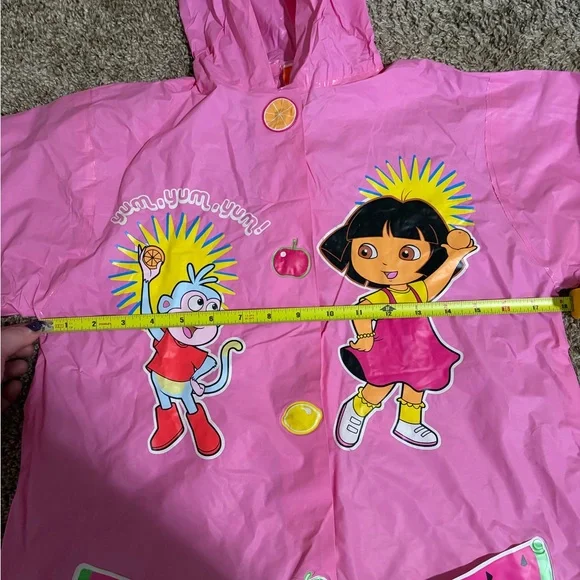 Y2K Dora The Explorer Girls Pink Rain Jacket Size M/L - Picture 5 of 7